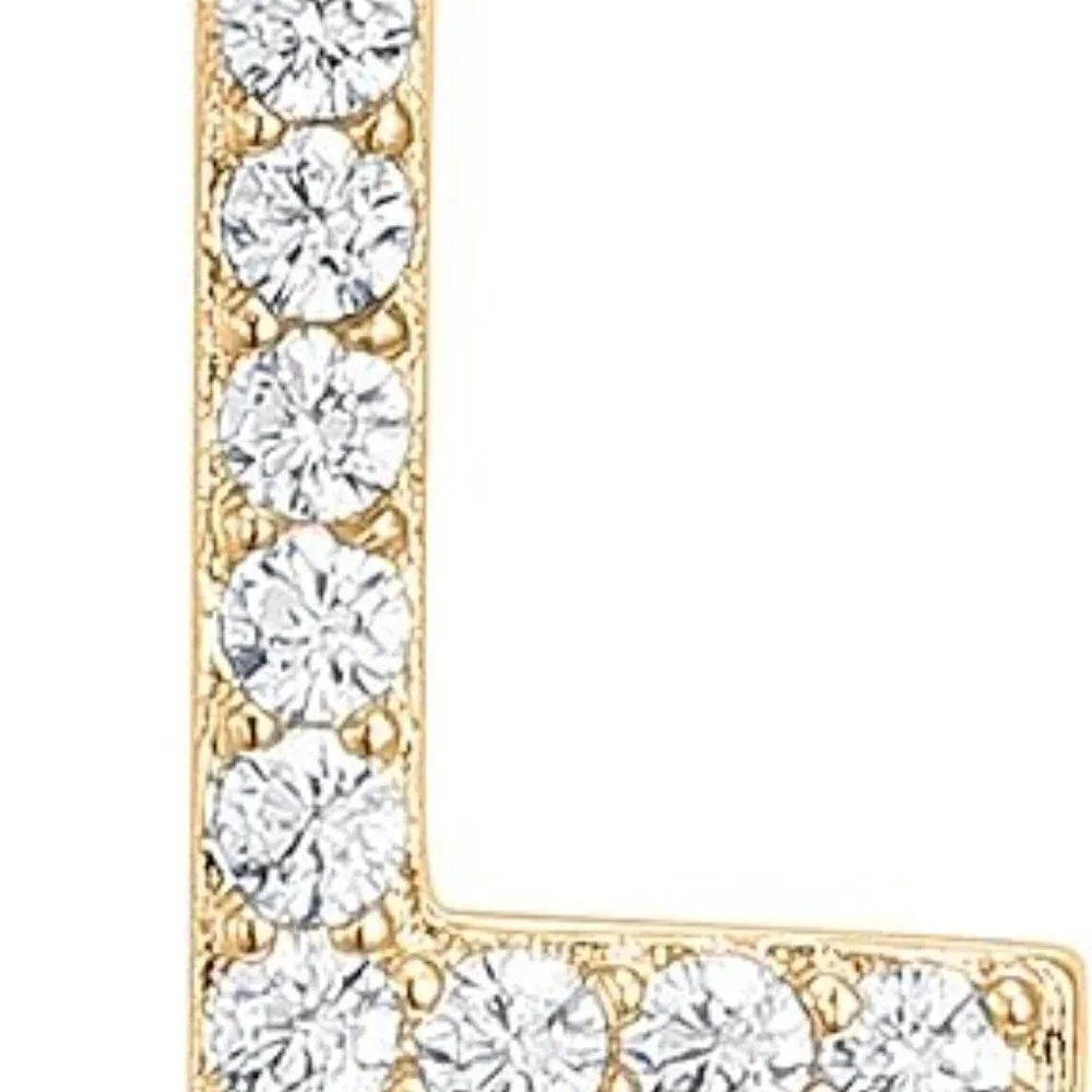 14K Yellow Gold Initial Necklace Letter Dainty Diamond Gift Present A - O